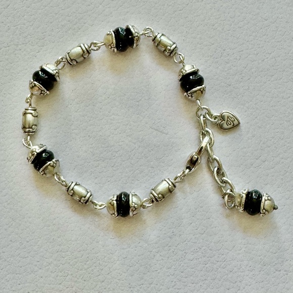 🩶 BRIGHTON BRACELET RETIRED BLACK & SILVER WITH STATIONS - Picture 10 of 15